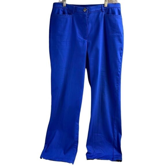 Tanjay Ladies Plus Size Dress Cotton Blend Pants Slacks, Size 14, Blue - Picture 1 of 7